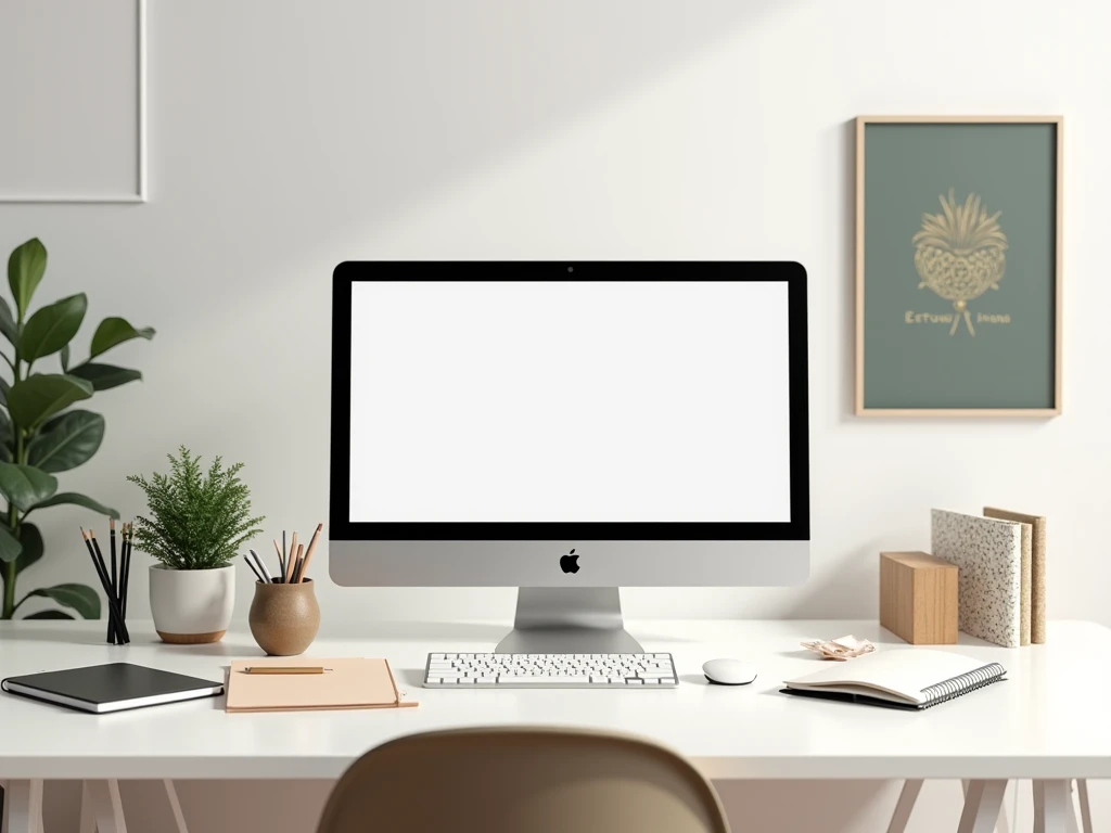 Professional workspace with organized desk and planner