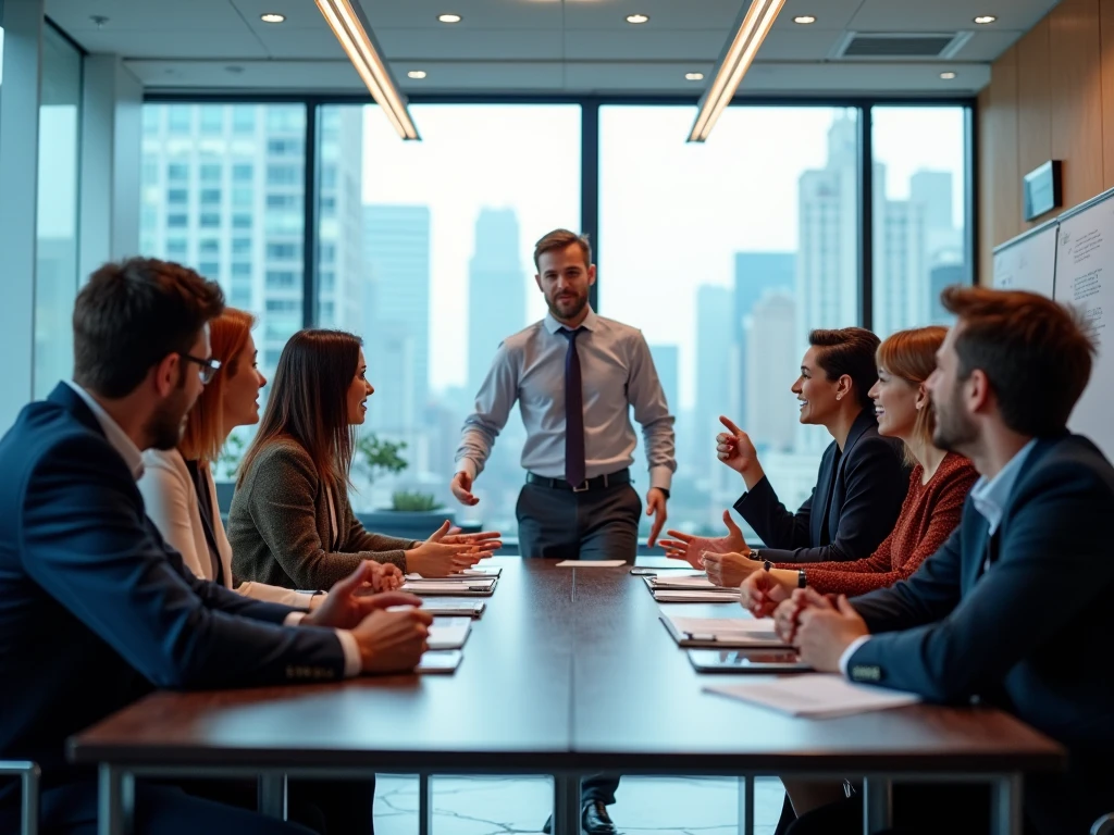 Team collaboration and productivity meeting